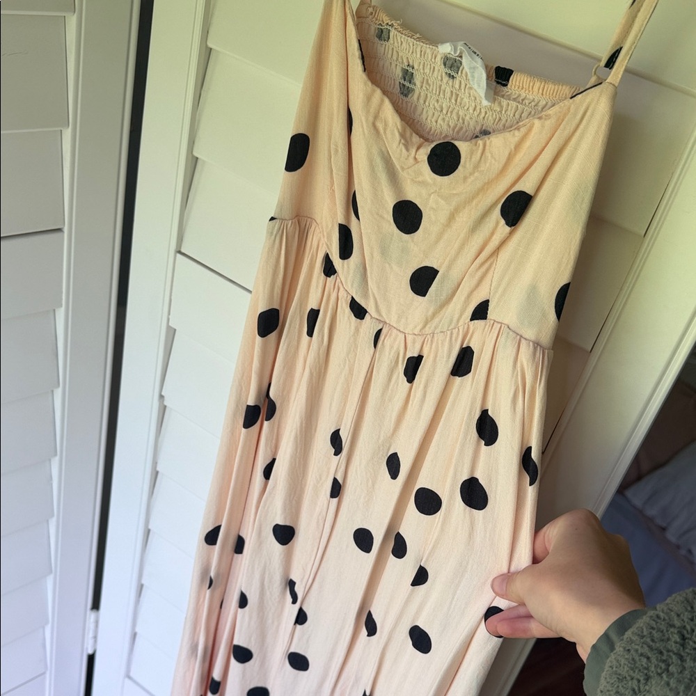 Polka Dot Spaghetti Strap Maxi Dress